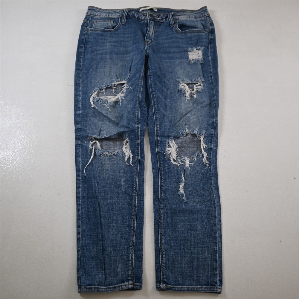 Daytrip 27‎ Lynx Ankle Straight Destroyed Stretch Denim Womens Jeans